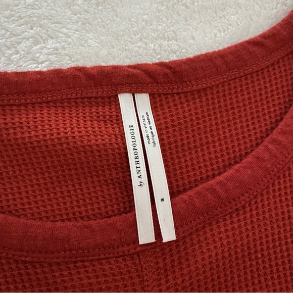 ANTHROPOLOGIE Orange Oversized Thermal Top - Picture 4 of 6